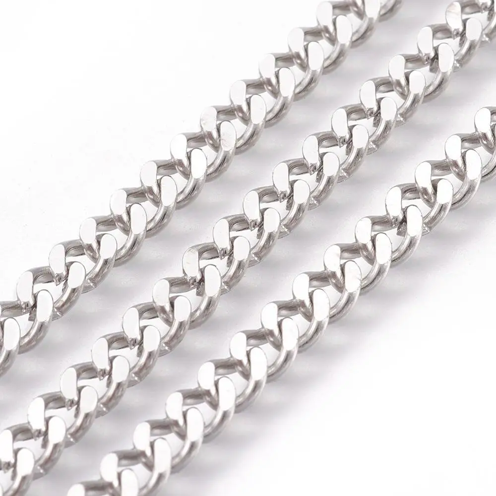 

Pandahall Men Link Twisted Curb Chain 304 Stainless Steel Chains, Stainless steel color