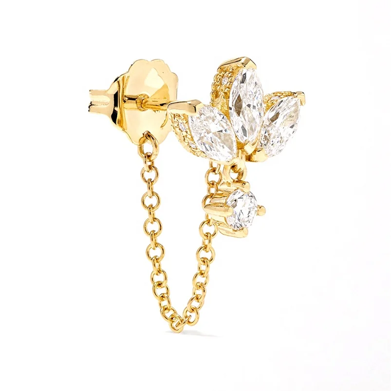 

Fashion gold jewelry diamond starburst dangle stud women earrings