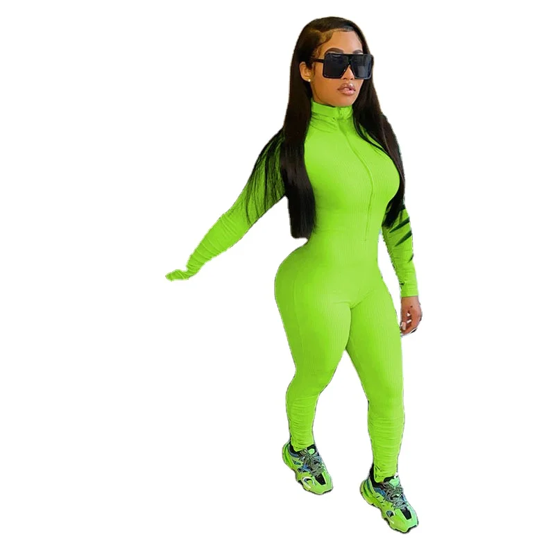 

Fall Winter Fashion Ruched Stacked Leggings Pants Set one piece Jumpsuit hot sale Women