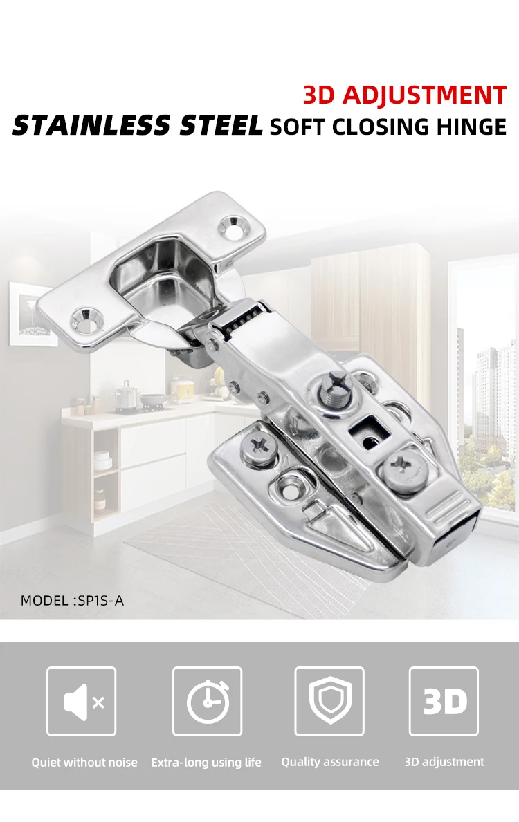 Manufacture Stainless Steel Concealed Folding Door Hydraulic Soft Close Furniture