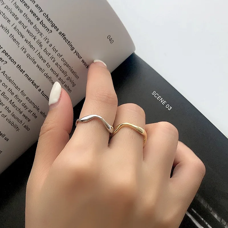 

925 Sterling Silver Geometric Twist Rings Women Minimalist Rings Jewelry