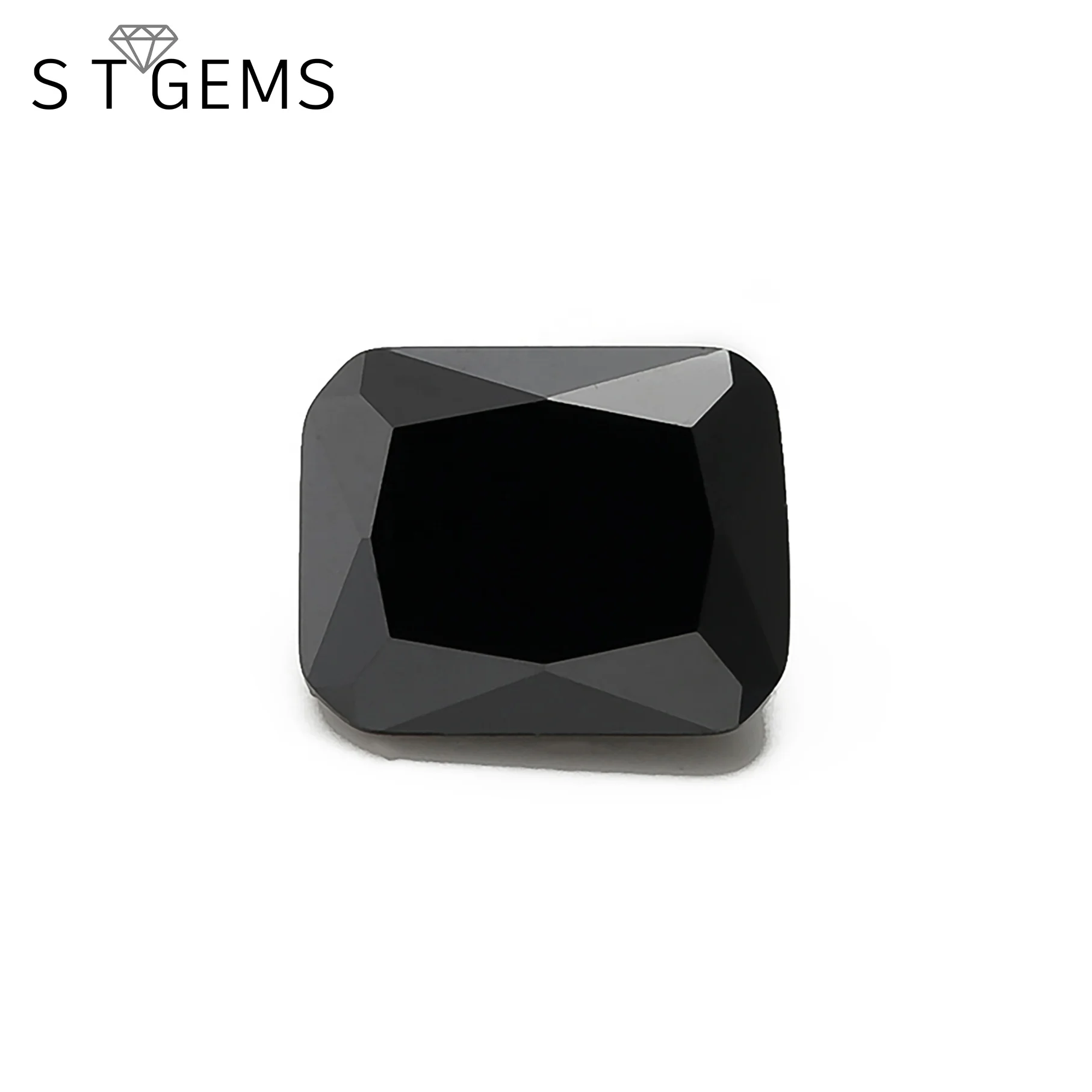 Ready to Ship 200 Pcs Black Lab Created Gemston Rectangle Shape Cubic Zirconia Diamond for Jewelry