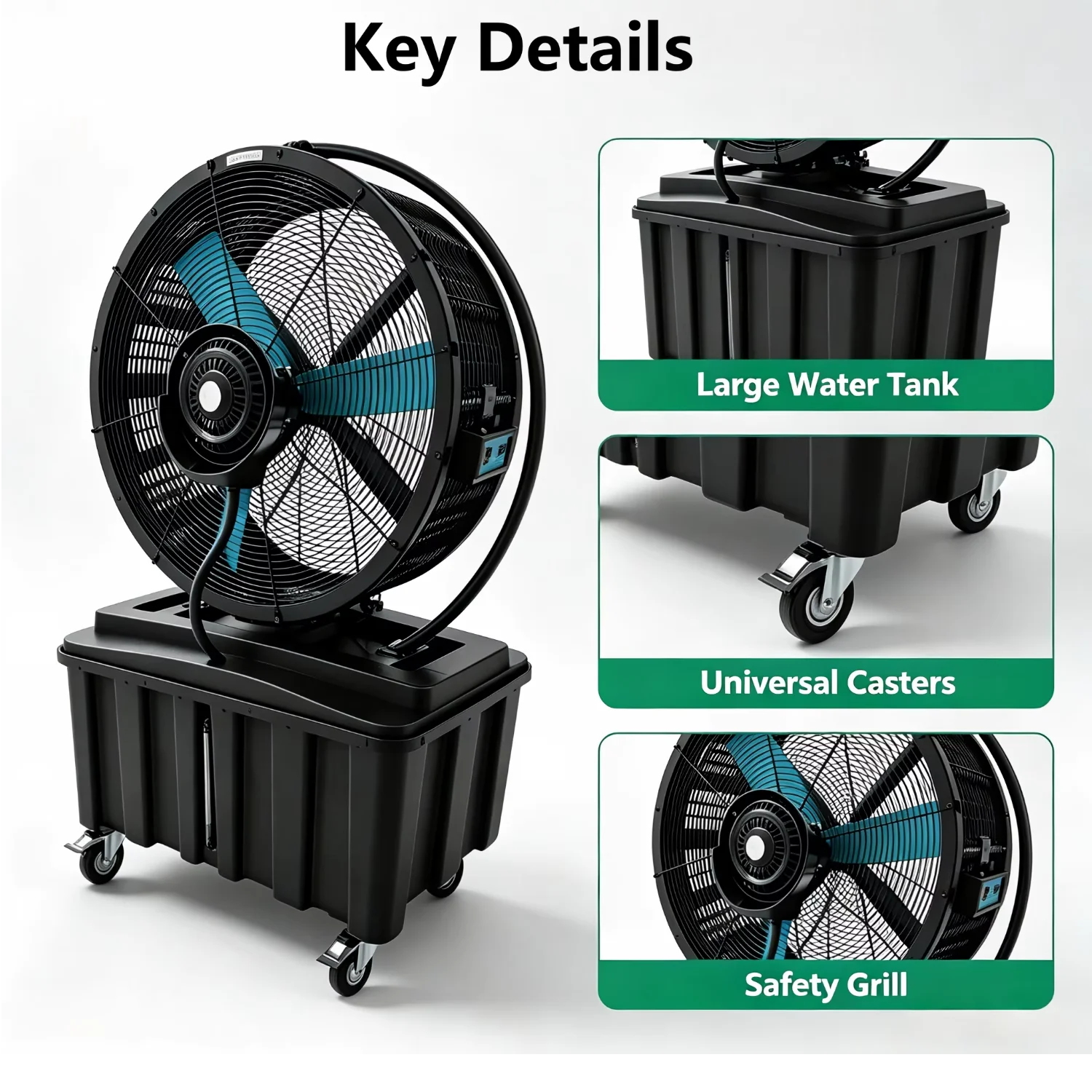 Industrial Misting Cooling Fan, QD-720M, 450W, 3-Speed - detail 4