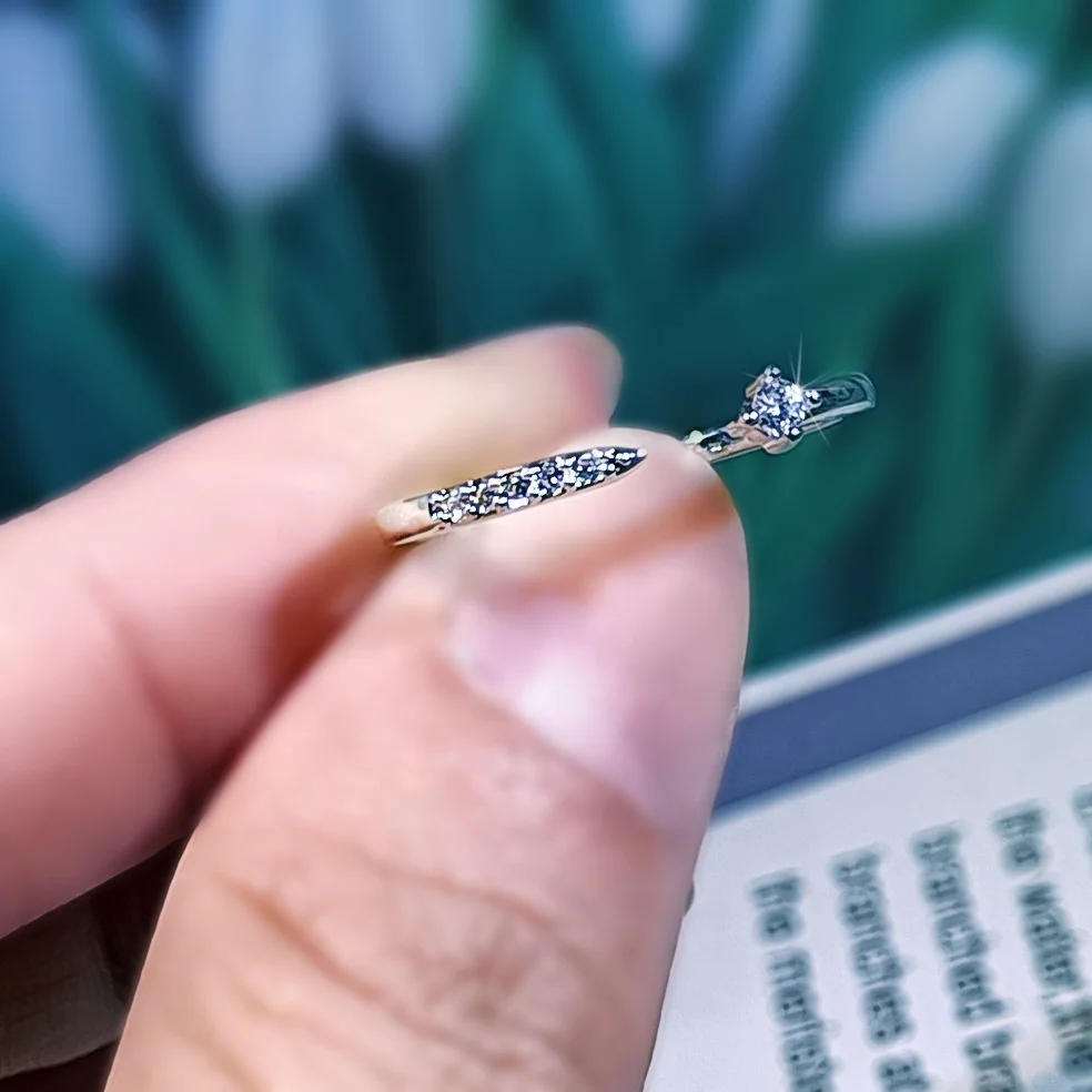 

Fashion Hot Simple Single Row Zircon Rings for Women Wedding Engagement Party Birthday Jewelry, Customized color