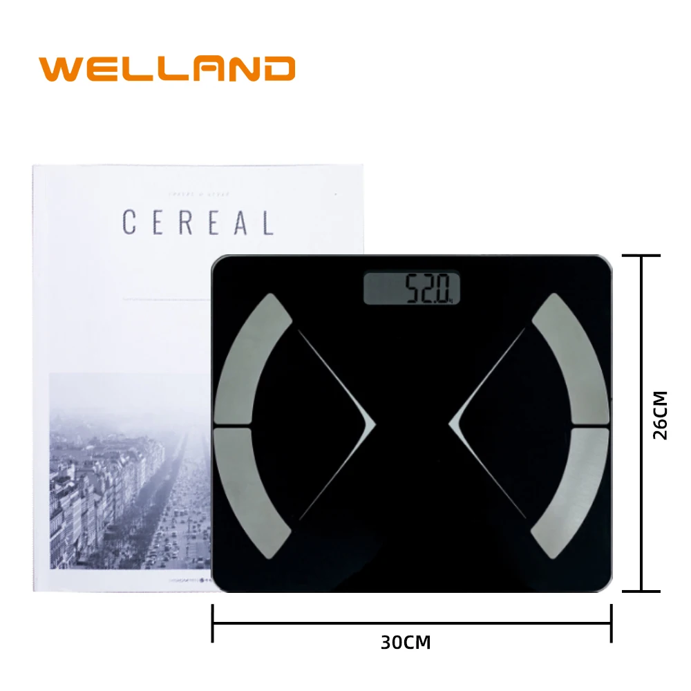 

Welland High Accurate Scales Black Body Fat Scale Digital BMI Smart Weighing Body Fat Electronic Scale