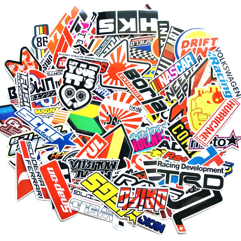 

100 pcs/bag JDM Text waterproof PVC stickers vinyl removable stickers skateboard/cup/suitcase/car/laptop stickers, Cmyk