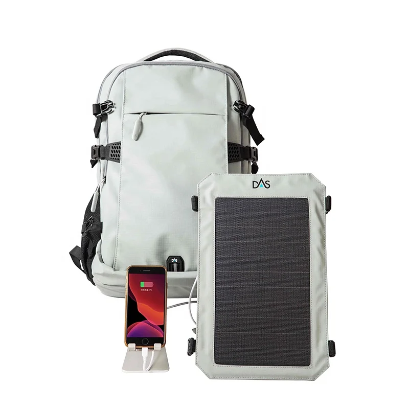 

Simple operation multi pocket bench bag solar charging backpack for men