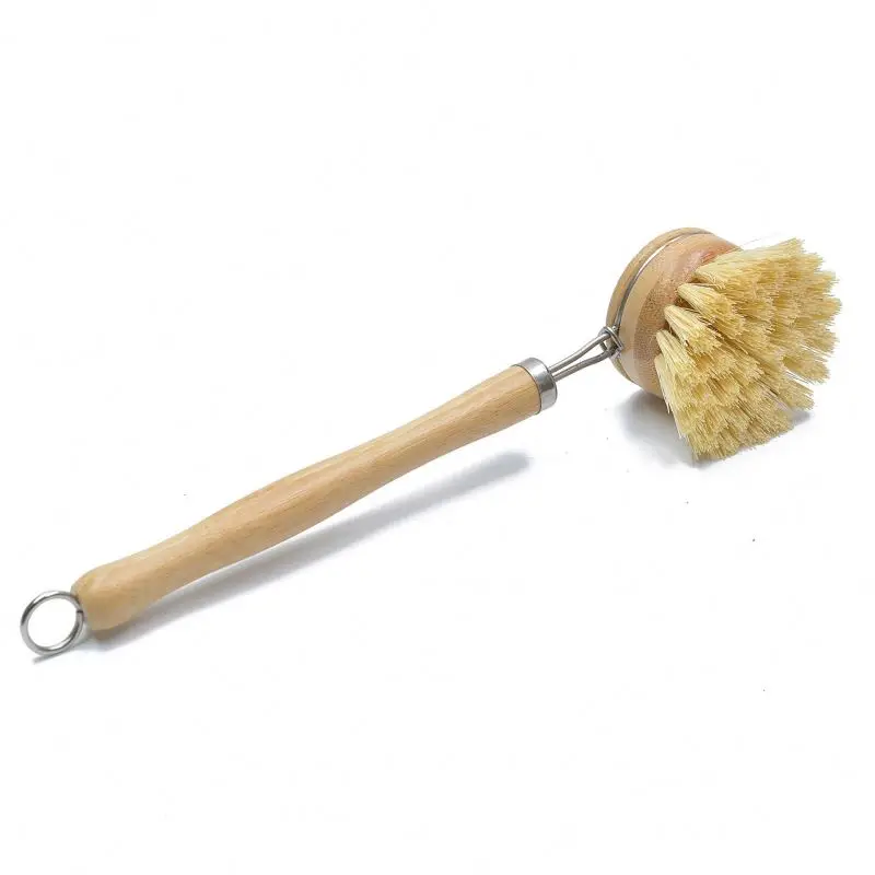 

Recyclable Durable Wood Long Handle Cleaning Sisal Brushes for Bottles Kitchen Wood Bamboo Coconut Fiber Washing Scrub Brush Set