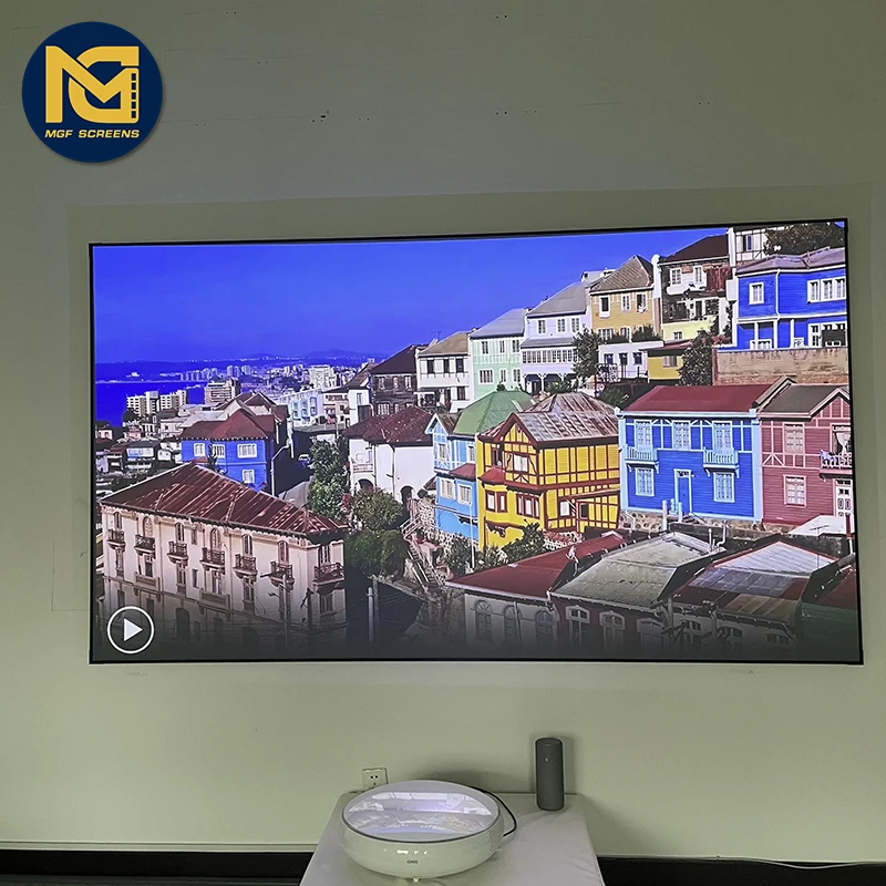 

MGF Screens Hot selling alr pet grid ambient light rejecting crystal laser fixed frame projection ultra thort throw projector sc