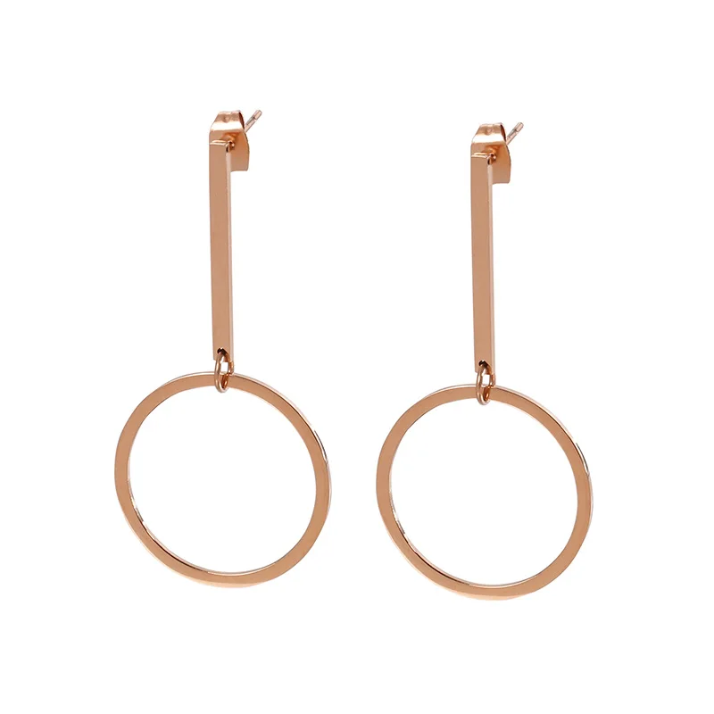 

New Style Party Big Circle Earrings Stainless Steel Fashion Round Stud Girl Earrings Jewelry, Silver/gold/rose gold