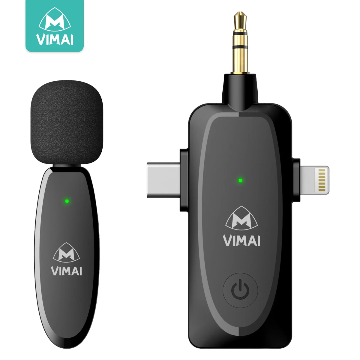 

VIMAI New Design Wireless Lavalier Microphone Mini Mike and Speaker Recording Mic Karaoke Cheap Camera Mike for Smartphones and