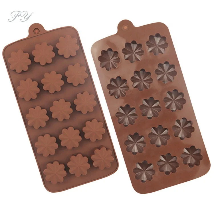 

Spot wholesale 15 even chrysanthemum-shaped silicone chocolate mold handmade ice tray mold DIY biscuit mold