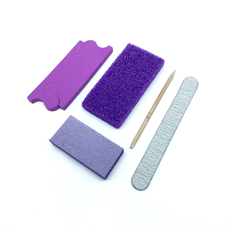 

SUPER SEPTEMBER 200Kits/Case 5PCS Disposable Pedicure Kit For Nail Professional Salon Products, Purple or yellow