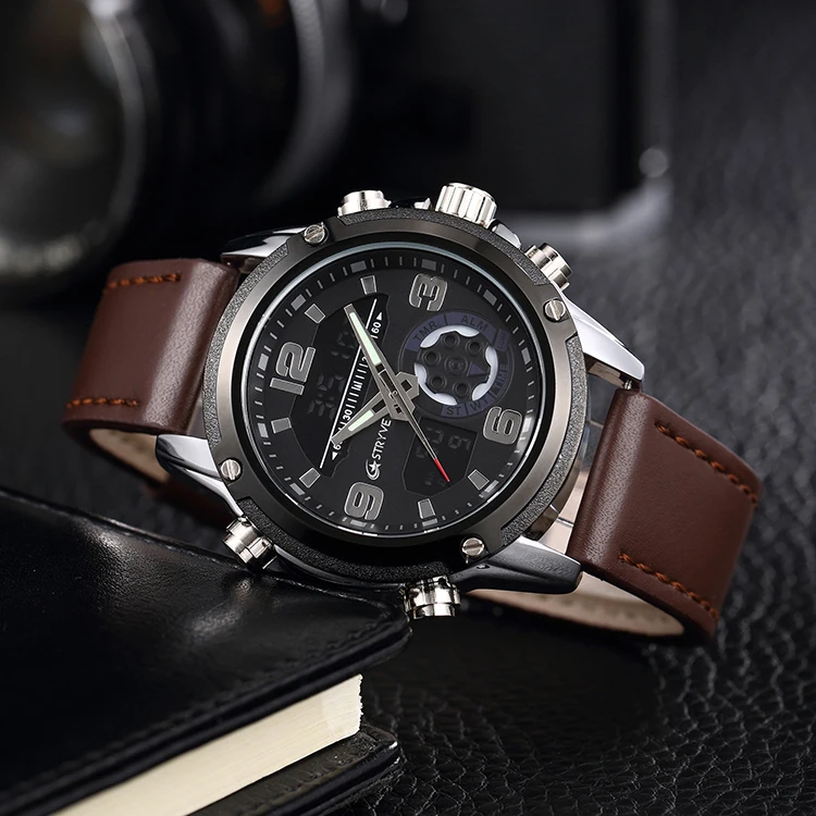 

Cheaper Chronograph Men's Watches Quartz Business Classic Luxury Waterproof Wrist Fashion Leather Strap Watches