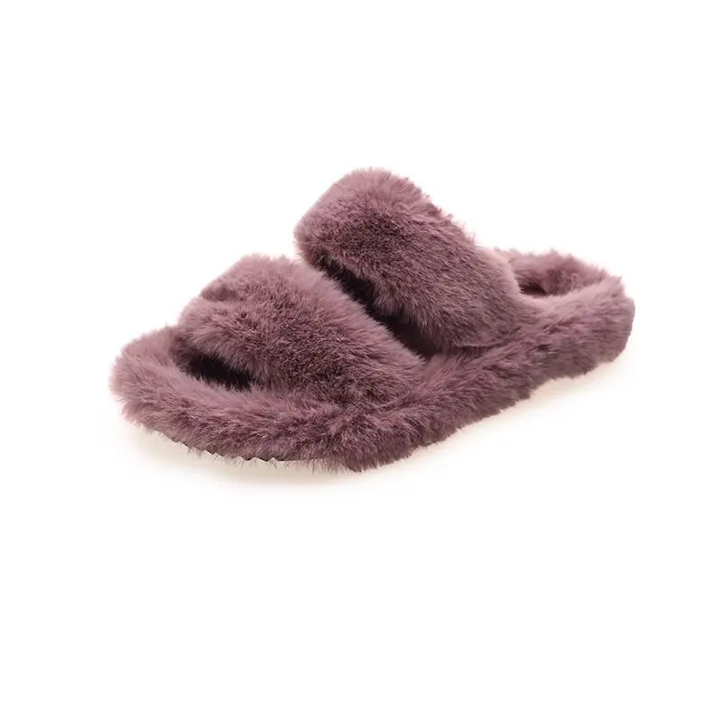 

New design fur slippers Customized women indoor slipper shoe, Blue, pink, brown, wine, black