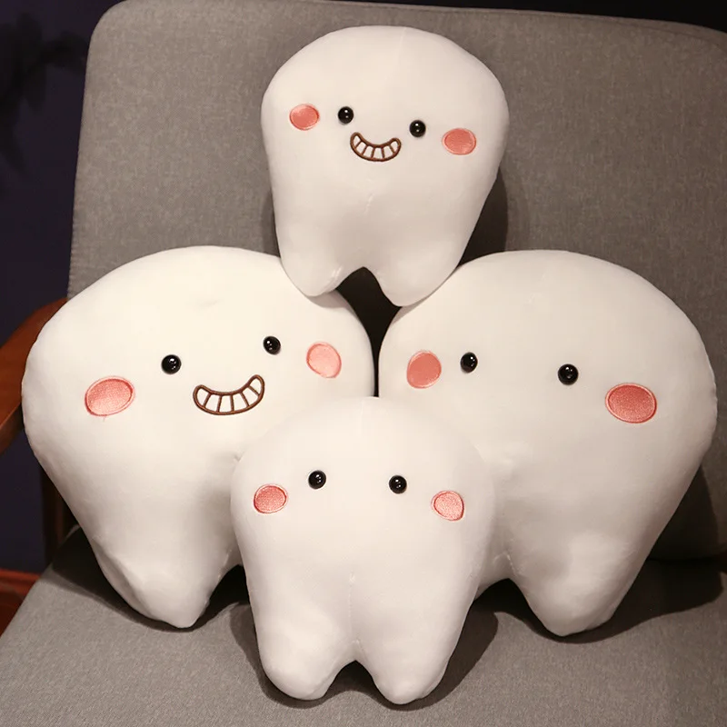 

25/35CM Simulation Tooth Plush Toys Cuddly Squishy Tooth Stuffed Toys Soft Pillow Cushion