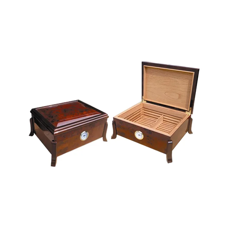 

Lacquer Special Design Large Spanish Cedar Wooden Desktop Humidor Cigar Box, Cherry and accept custom color