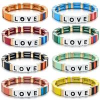 

New pattern colorful Rainbow Enamel Tile Miyuki Bead Bracelet