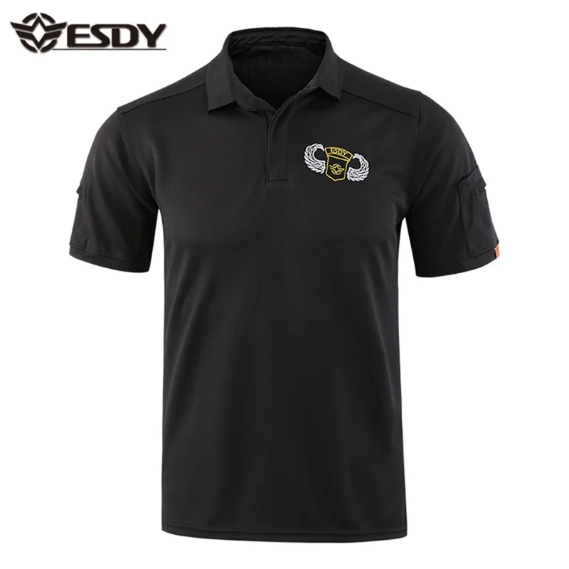 

4-colors ESDY men's wicking tactical outdoor sports polo T-shirt