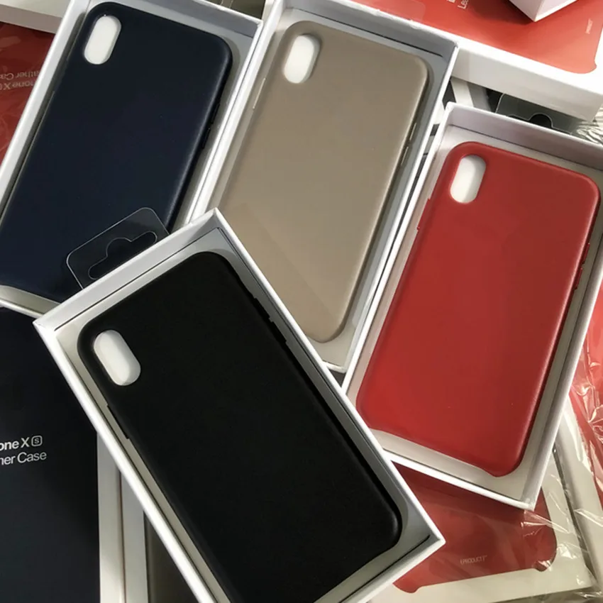 

DHL Free shipping Official Original 100% Genuine leather Case Cover for iphone 7 8 plus X XS MAX XR With packaging box