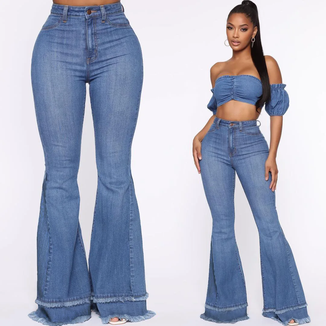 Wide Leg Slim Stretch Flared Pants High 