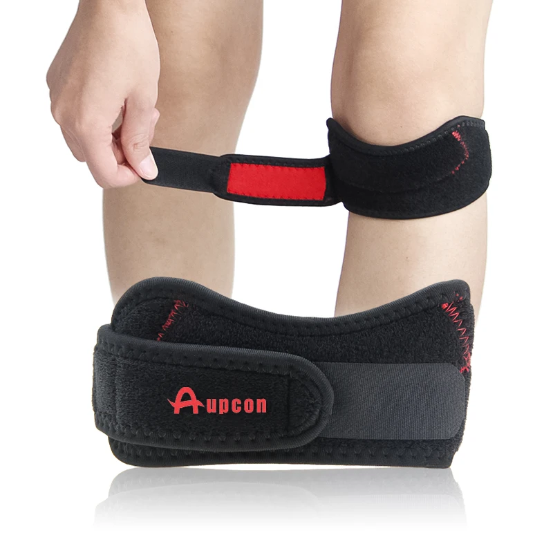 

Patella Stabilizer Knee Strap Brace Knee Pain Relief Tendon Knee Support For Running Hiking, Black+red