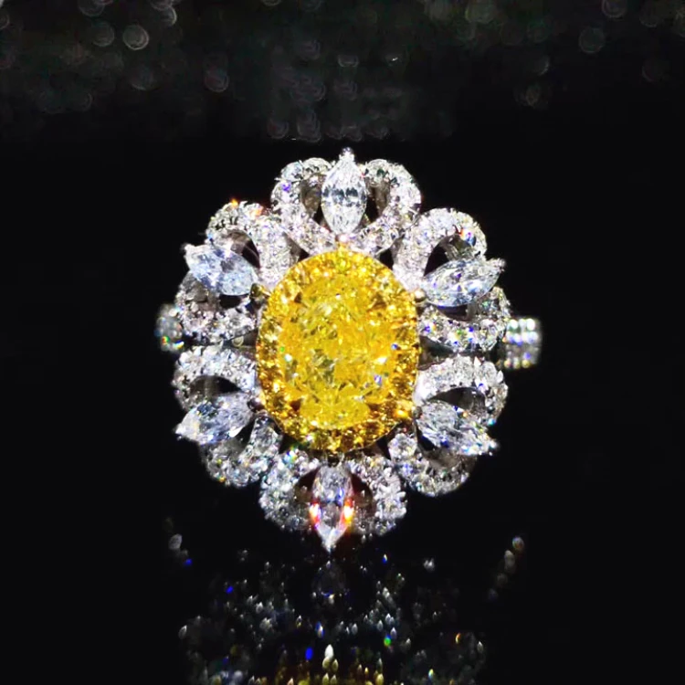 

Trendy 2019 Fine Jewelry Gemstone 1.005ct Natural Yellow Diamond Pendant Ring Dual Models 18k Gold