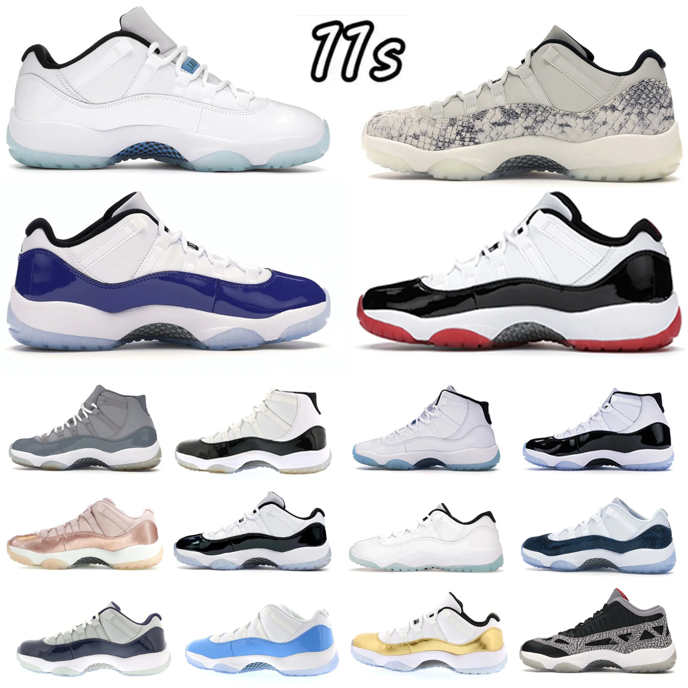 

Custom Brand AJ 11 Basketball Shoes Mens Low Cool Grey Concord 45 Retro AJ11 Trainers Sneakers AJ 11s Customized