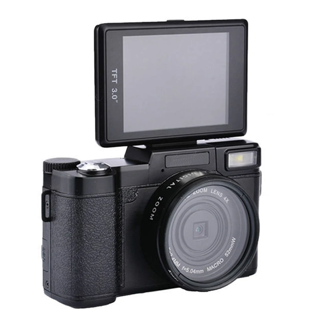 

HR2 Digital Camera Video Digital+Camera Camcorder HD Display 3 Inch Portable 4x Zoom with Flip Screen