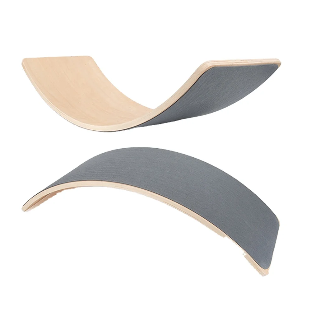 

High Quality Multipurpose Wooden Curved Rocker Board Kids Fitness Balance Board