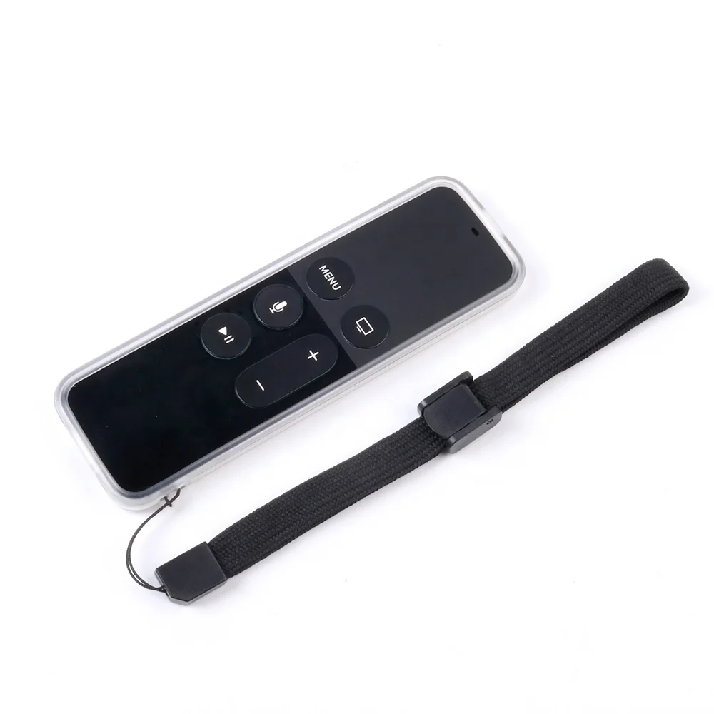 

SIKAICASE Factory Price TPU Cover Remote Control Case Lanyard TV BOX For Apple TV 4 Remote Control Case, Clear, black