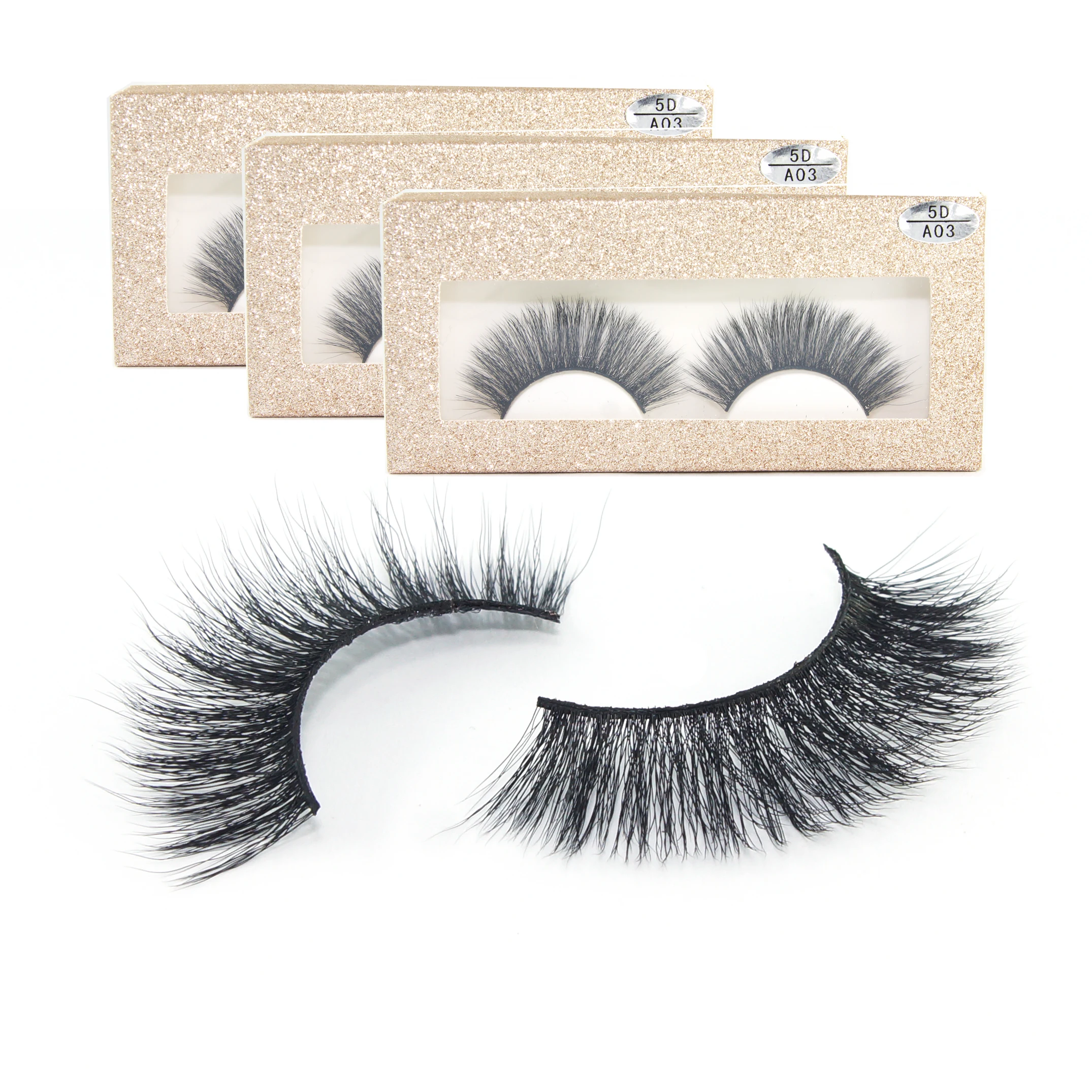 

5D eyelashes Long eye Lashes private label mink eyelashes strips, Black