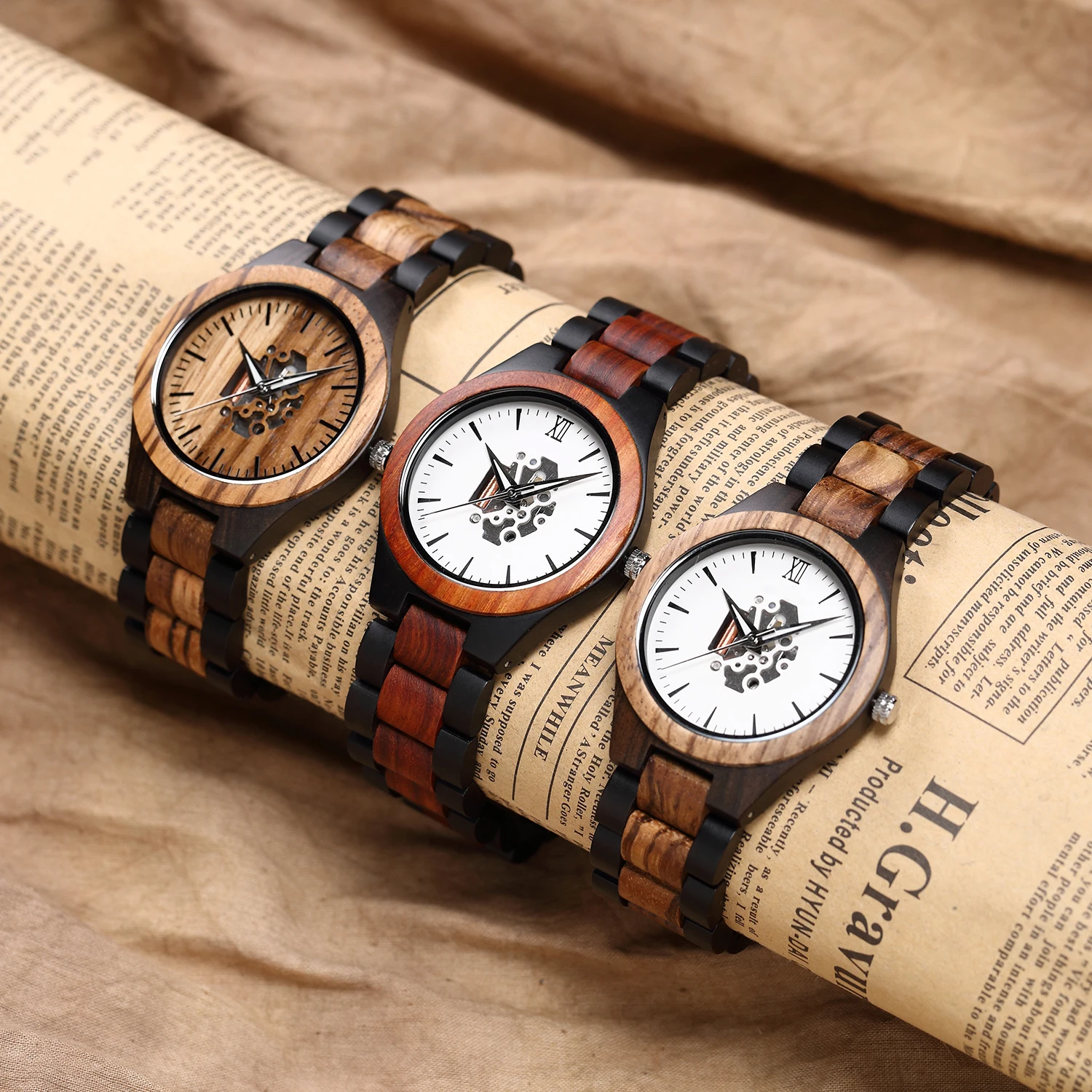 

W0263 Hot Popular ISO Certificate Customized Available Custom Design watch wood automatic Factory from China