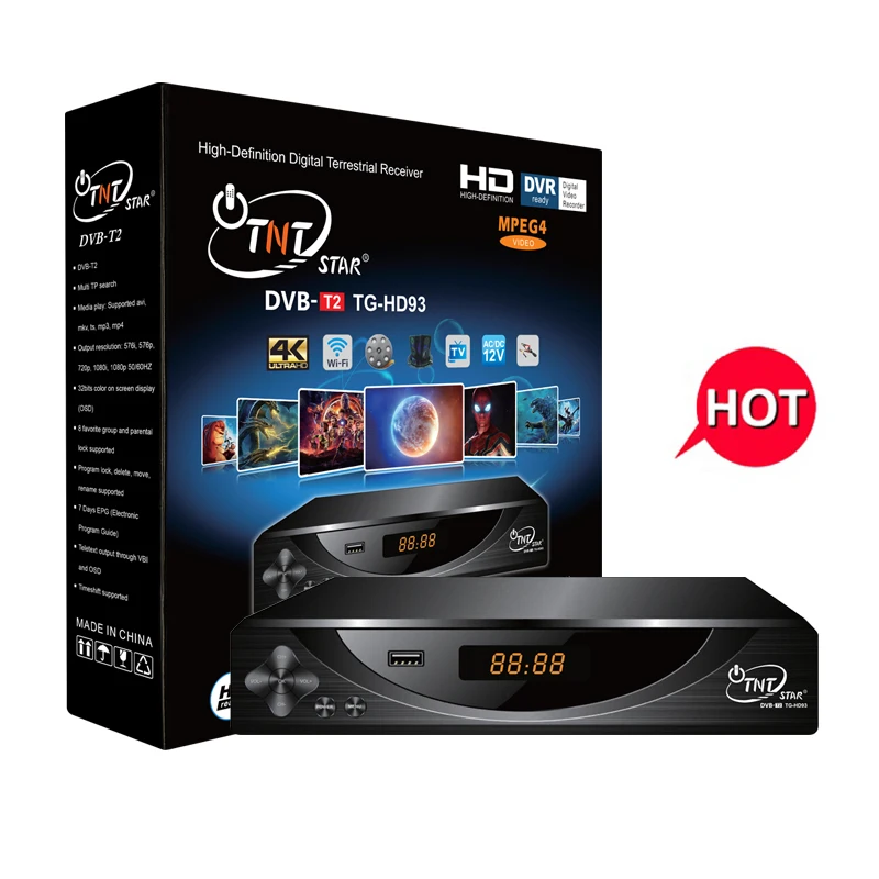 

TNTSTAR TG-HD93 High repurchase rate of DVB T2 antenna Rceciver TV Box support WIFI FTA tv set top box tv decoder