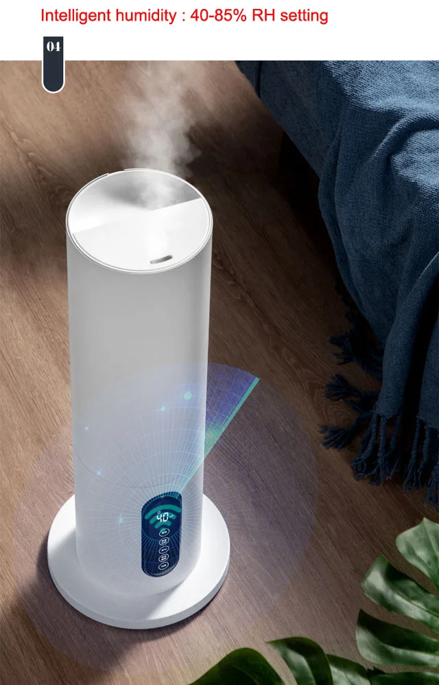 6l Uv Sterilize Top Fill Air Humidifiers Cool Mist Quiet Floor Stand