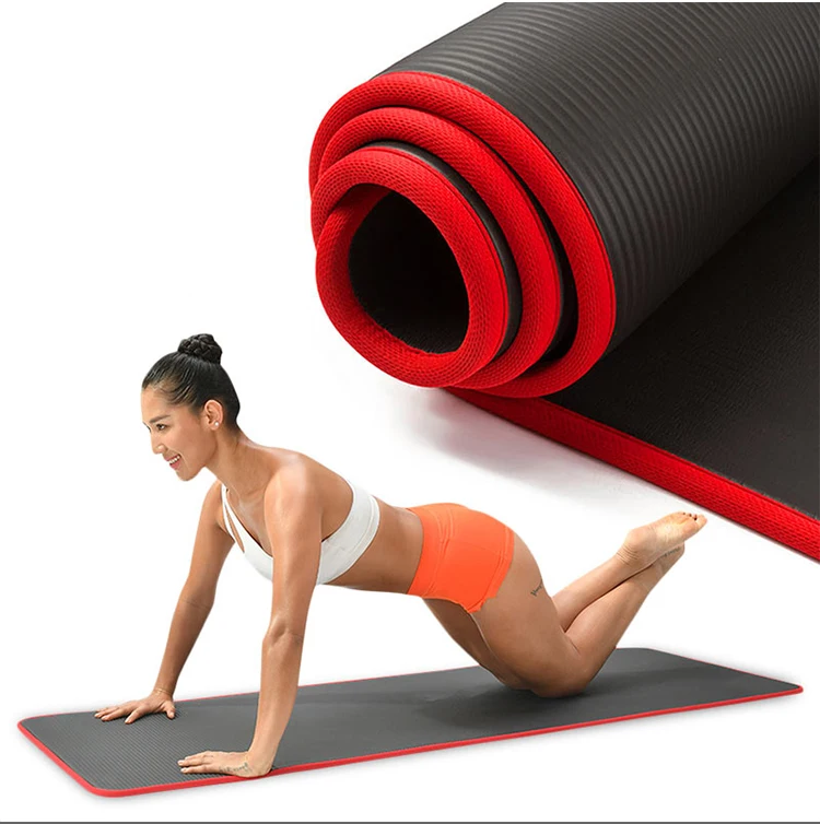 

Women Fitness Tasteless Non-slip NBR Mat with Package edge Gym Exercise Pads Pilates Yoga Mat, Purple,blue,pink,black,red,gray,green
