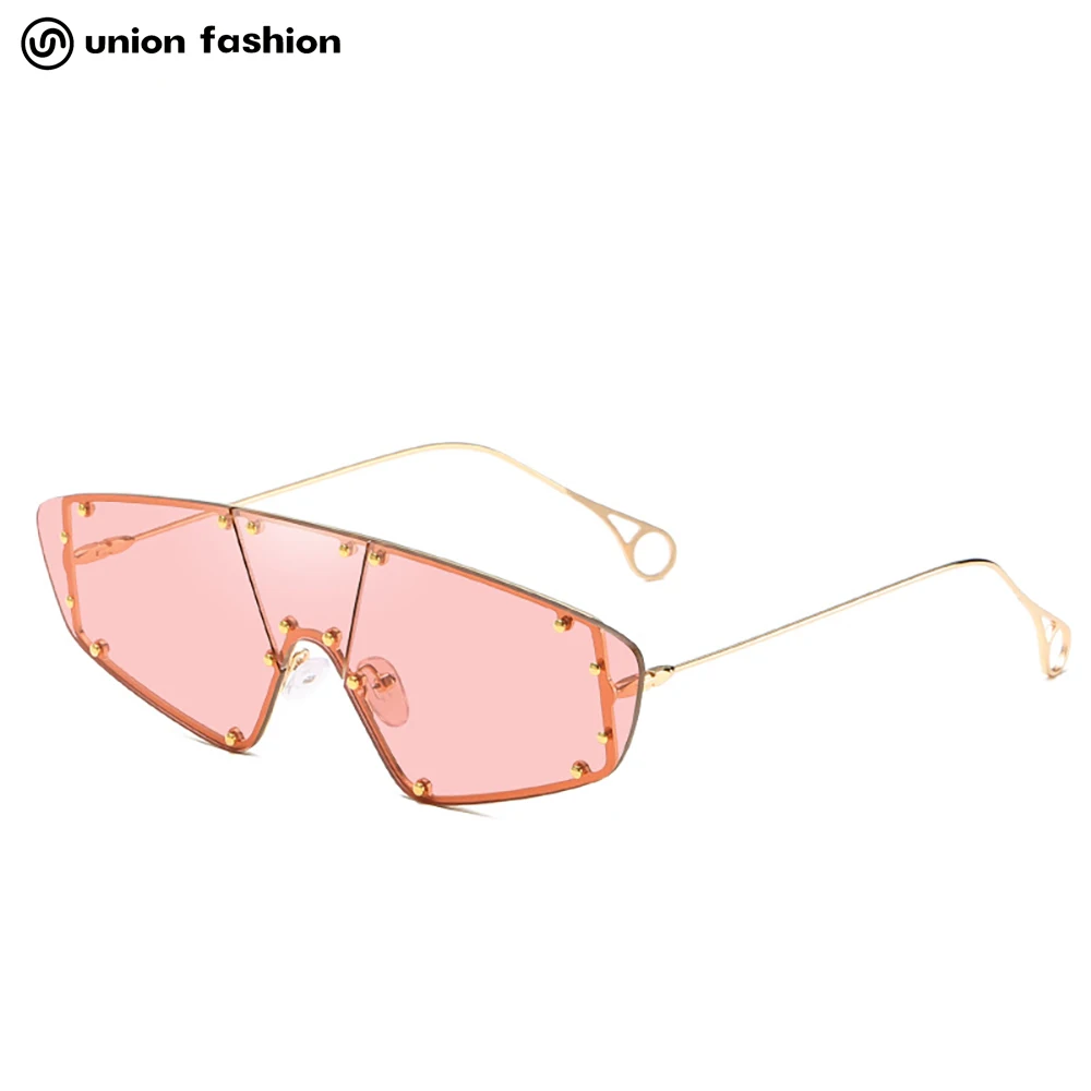 

New Style Trendy Metal Shields Sun Glasses Women Men Rimless Sunglasses, 5 colors