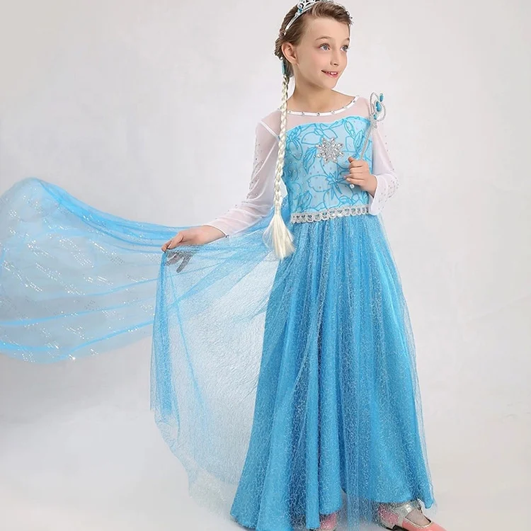 Halloween Cosplay Girls Princess Dress Party Elsa Dress Carnival Frozen 2 Elsa Anna Princess Fancy Dress Kids Costume