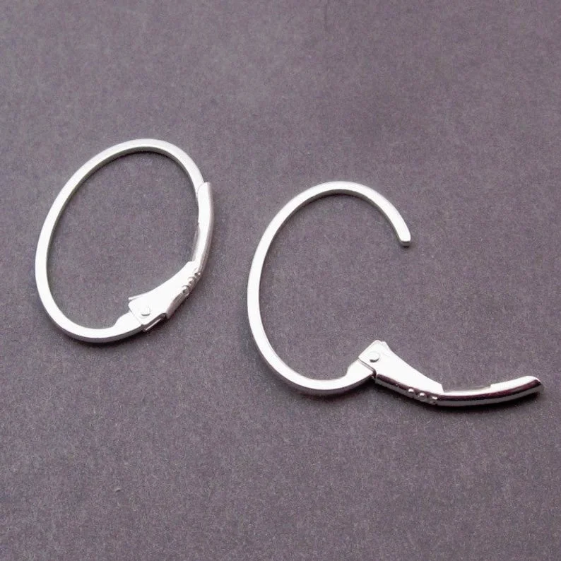 

925 Real Silver Nickel Free Oval Big Large Hoop Earring Loop Jewelry Findings French Hoop Clasp