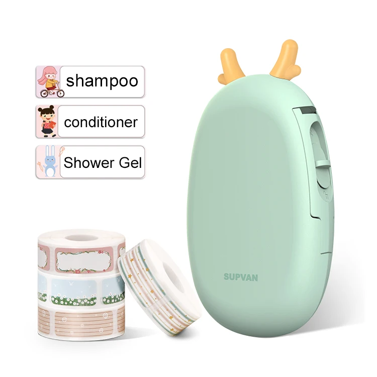 

Digital small mini handheld label sticker thermal printer machine, White pink green