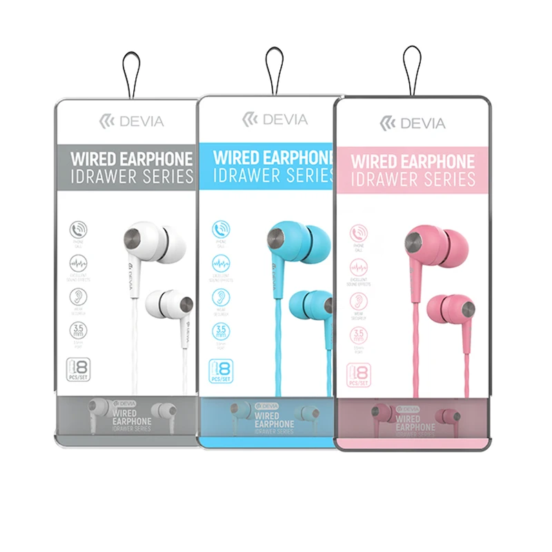 

Devia Dual Drive Stereo Wired Earphone In-ear Headset Earbuds Bass Earphones 3.5mm Sport Gaming Headset kopfhor With Mic, Black, white, pink, blue
