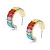 VRIUA Fashion Rainbow Ear Cuff for Women Girls Gold Alloy C-shape Small Circle Stud Earring Bohemia Ethnic Party Jewelry