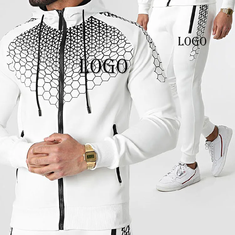 

Custom Logo Mens Two Piece Track Set Tracksuit Men Jacket Suit Slim Fit Polyester Jogging Sweatsuit, Custom color