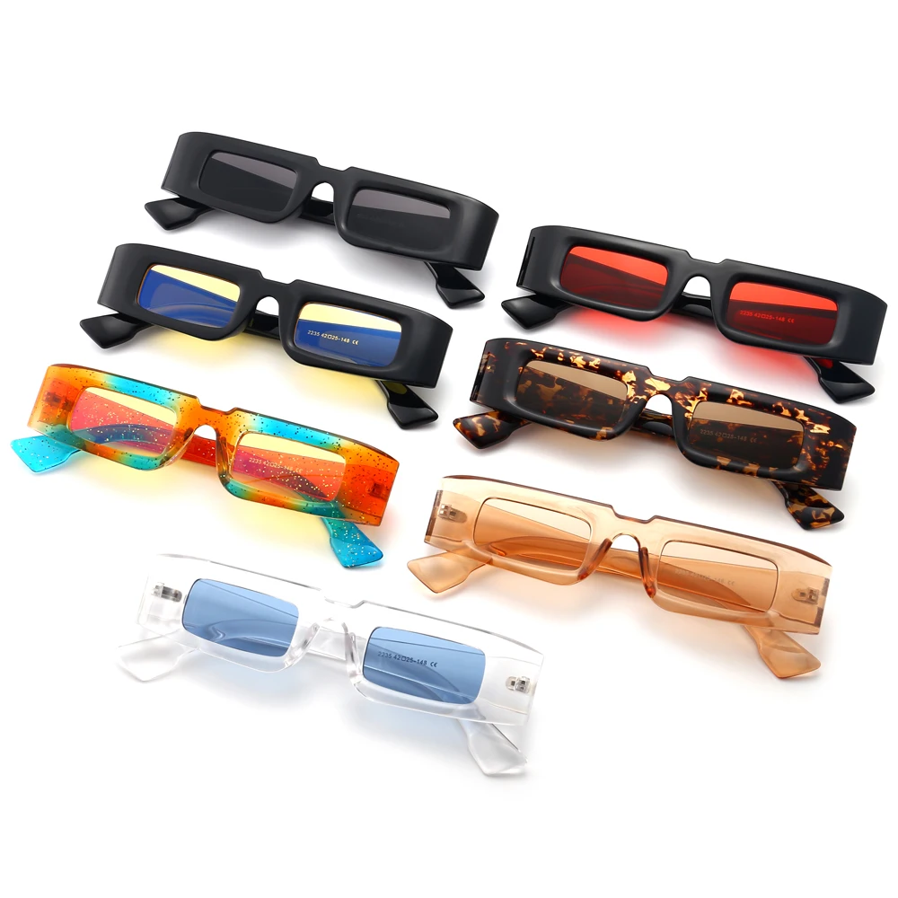 

Vintage retro glasses for women small narrow men square plastic fashion sunglasses