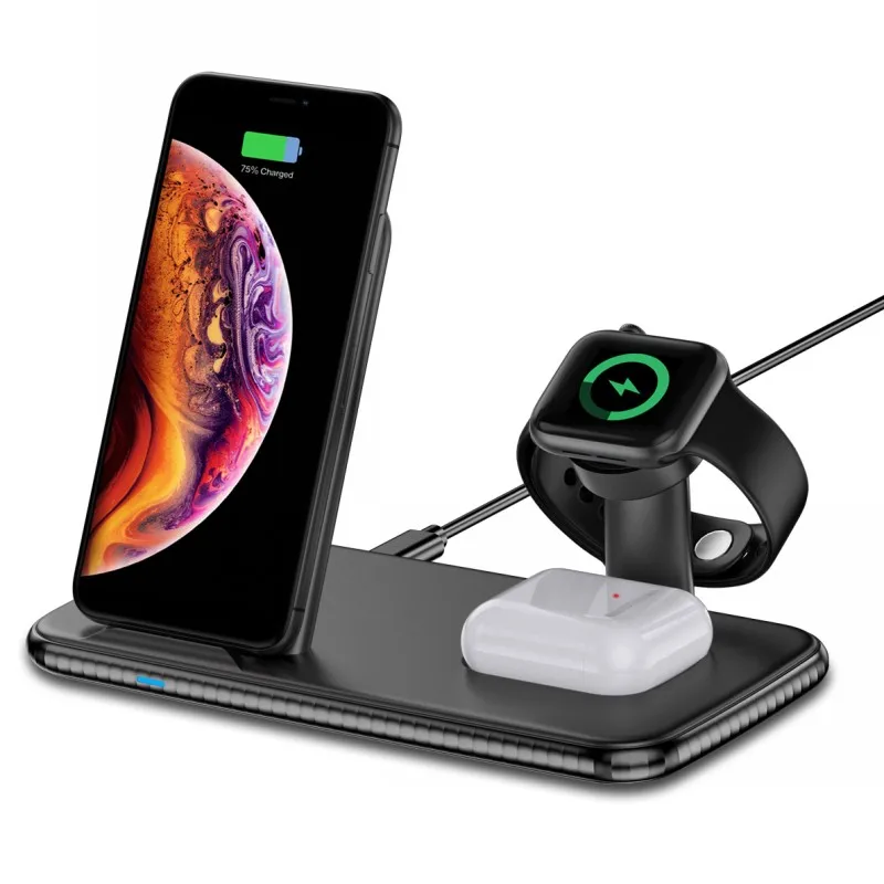 

15W 4 in 1 wireless charger station Fast Charging Stand for iPhone 11 Pro XR X Xs Max for Apple Watch 5 4 3 2 Airpods Pro