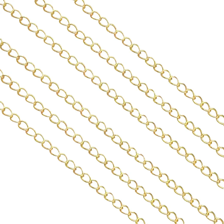 Wholesale 3mm Extension Chain Jewelry Findings14K Gold Plated Brass Chain Roll