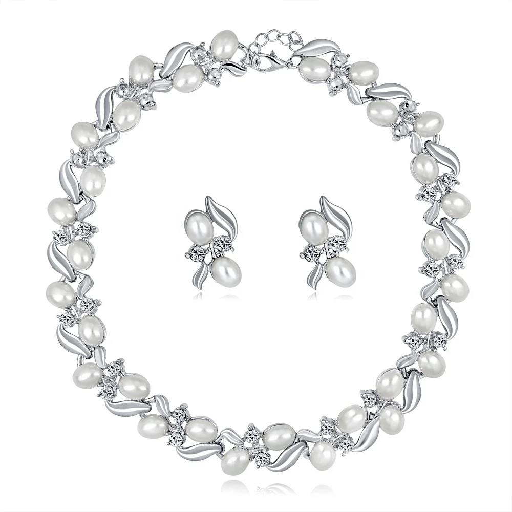 

Wholesale Pearl Necklace Earrings Women Jewelry Set For Decoration, Various, as your choice