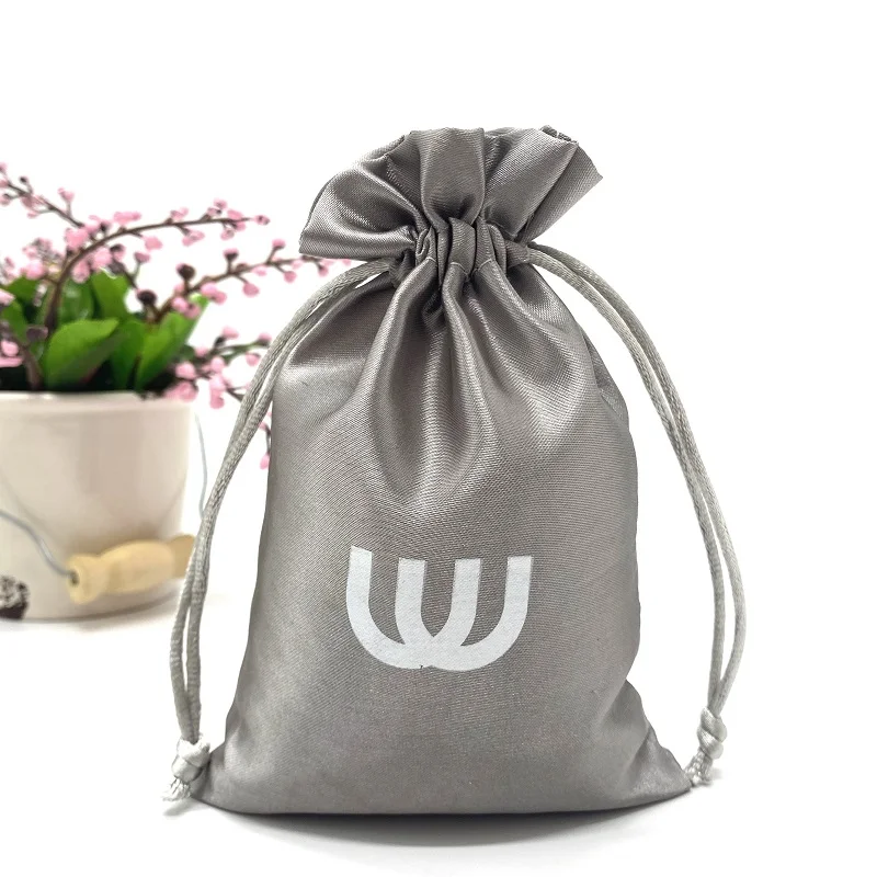 

Eco Friendly Custom Cheap Packaging Jewelry Pouch Made Of Satin With Logo Clear Jewelry Shopping Bags, Gray, white, black , blue, red, yellow, green , purle etc.
