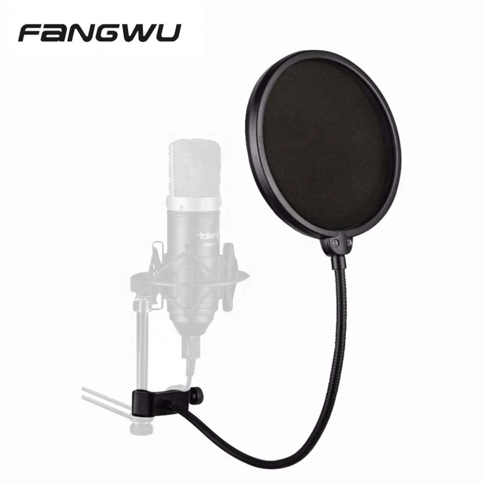 

Wholesale Good Price Metal Mesh Microphone Pop Filter For Studio Mic, Black