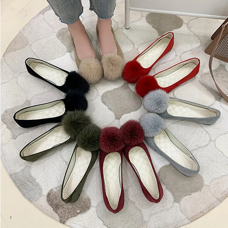 

Large Size Candy Color Soft Flats Slip on Cute Women Ballerina Flat Shoes